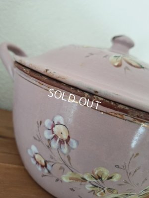 画像18: アンティークホーロー手描きキャセロール