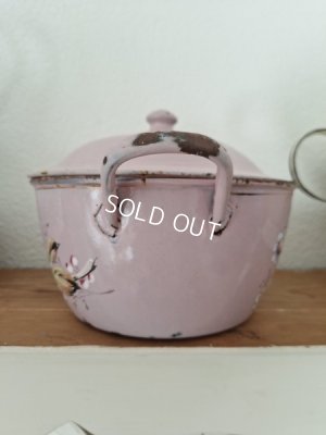 画像19: アンティークホーロー手描きキャセロール