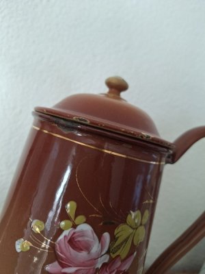 画像14: アンティーク手描きローズ柄コーヒーポット