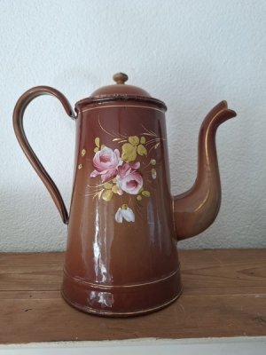 画像3: アンティーク手描きローズ柄コーヒーポット