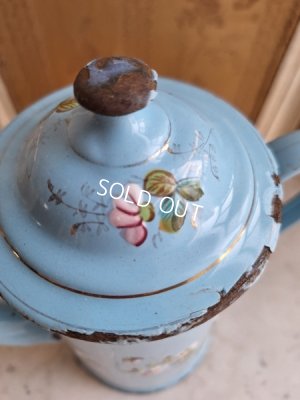 画像13: アンティークホーロー手描きコーヒーポット