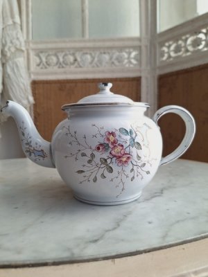 画像3: アンティーク手描き花柄ティーポット