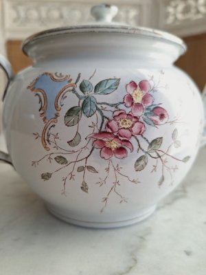 画像2: アンティーク手描き花柄ティーポット