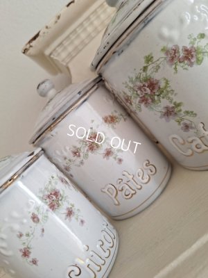 画像2: BFホーローすみれ柄キャニスター