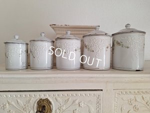 画像22: BFホーローすみれ柄キャニスター