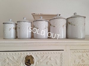 画像23: BFホーローすみれ柄キャニスター