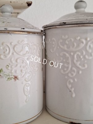 画像12: BFホーローすみれ柄キャニスター