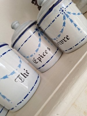 画像2: アンティークホーローキャニスター&セル缶、アリュメット缶