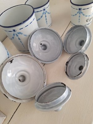 画像15: アンティークホーローキャニスター&セル缶、アリュメット缶