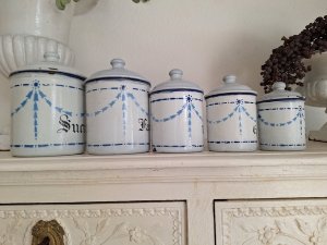 画像18: アンティークホーローキャニスター&セル缶、アリュメット缶