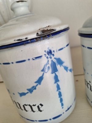 画像6: アンティークホーローキャニスター&セル缶、アリュメット缶