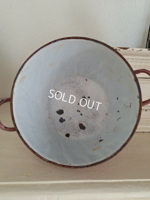 画像9: アンティークホーロー手描きキャセロール