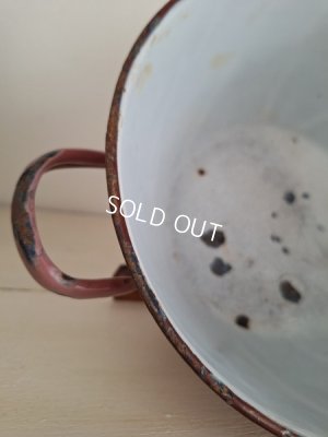 画像11: アンティークホーロー手描きキャセロール