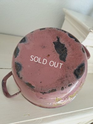 画像12: アンティークホーロー手描きキャセロール