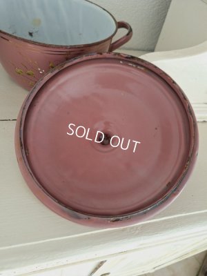 画像13: アンティークホーロー手描きキャセロール