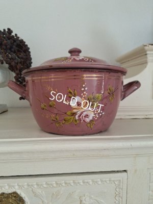 画像6: アンティークホーロー手描きキャセロール