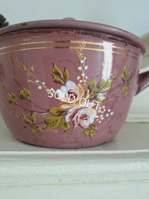 画像5: アンティークホーロー手描きキャセロール