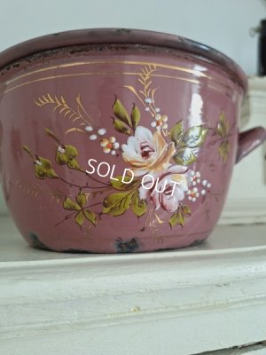 画像14: アンティークホーロー手描きキャセロール