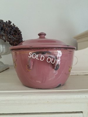 画像7: アンティークホーロー手描きキャセロール