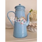 画像: アンティークホーロー手描きコーヒーポット