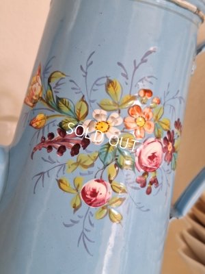 画像2: アンティークホーロー手描きコーヒーポット