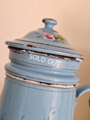 画像10: アンティークホーロー手描きコーヒーポット