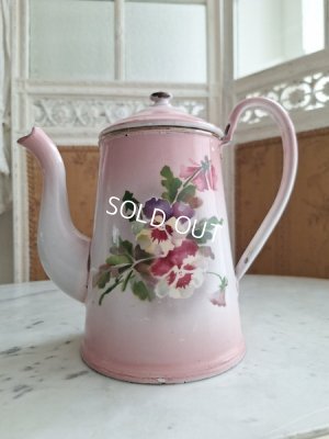 画像4: アンティークホーロー花柄ポット