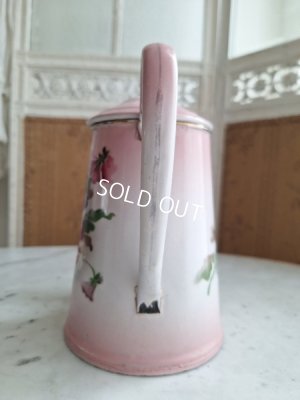 画像5: アンティークホーロー花柄ポット