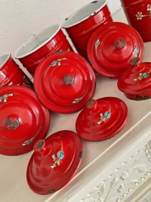 画像9: エトワール社すみれ柄キャニスター　