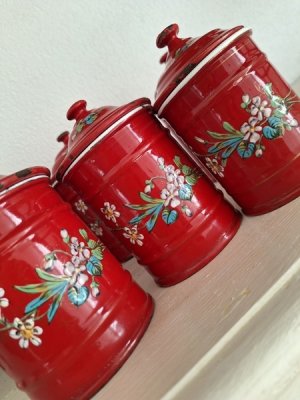 画像2: エトワール社すみれ柄キャニスター　