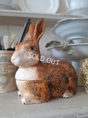 【リュヌとリュカさま】vintage pot ୨୧ ウサギさんの テリーヌポット リュヌとリュカさま】vintage pot ୨୧ ウサギさんの テリーヌ