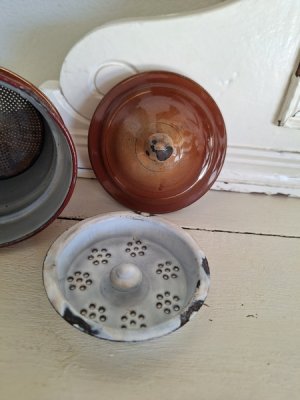 画像15: ホーロー手描きローズ柄コーヒーポット