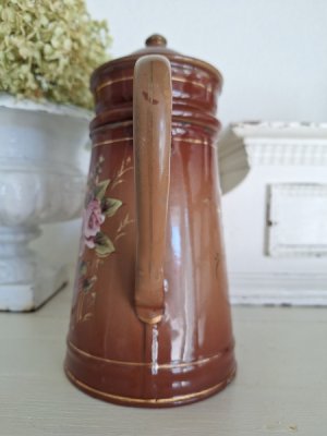 画像5: ホーロー手描きローズ柄コーヒーポット