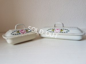 画像3: ホーローローズと勿忘草柄ソープディッシュセット