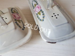 画像6: ホーローローズと勿忘草柄ソープディッシュセット