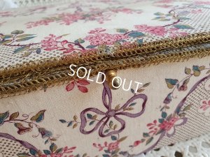 画像6: アンティークリボンと花かご柄カルトナージュボックス