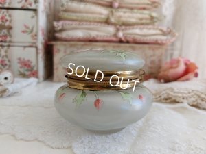 画像9: アンティークアネモネ柄ガラスパウダージャー