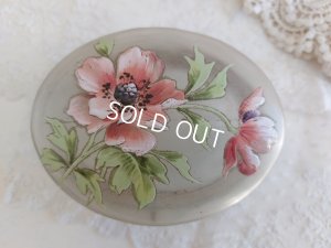 画像2: アンティークアネモネ柄ガラスパウダージャー