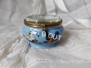 画像2: アンティーク陶器小鳥柄パウダージャー