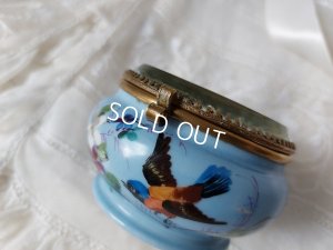 画像9: アンティーク陶器小鳥柄パウダージャー