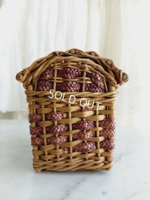 画像10: アンティーク持ち手付小さなバスケット