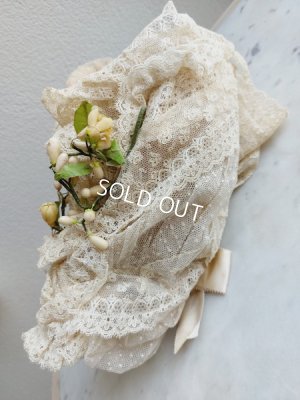 画像11: アンティークワックスオーナメント付きレースポーチ