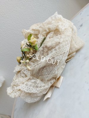 画像12: アンティークワックスオーナメント付きレースポーチ