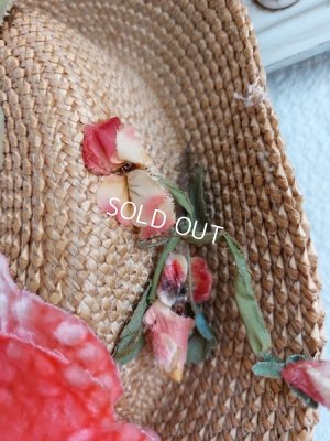 画像8: アンティーク布花ストローハット