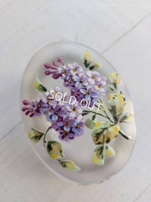 画像2: アンティークライラック柄パウダージャー