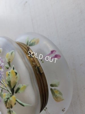 画像5: アンティークライラック柄パウダージャー