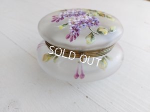 画像10: アンティークライラック柄パウダージャー
