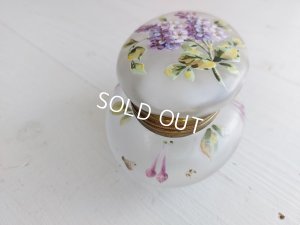 画像13: アンティークライラック柄パウダージャー