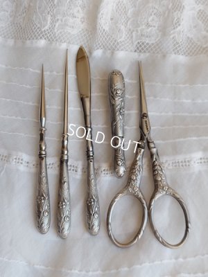 画像5: アンティークシルバーソーイングセット