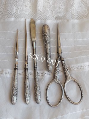 画像4: アンティークシルバーソーイングセット